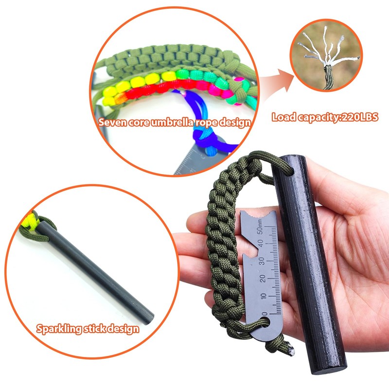 Fire Starter Survival Tool, 4 Inch Flint Steel Drilled Fire