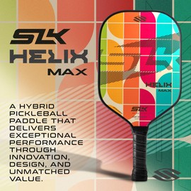 SLK Helix Pro Pickleball Paddle | Carbon Fiber & Fiberglass Hybrid Face | Thermoformed Carbon Fiber Core | Unmatched Control | Jeweled