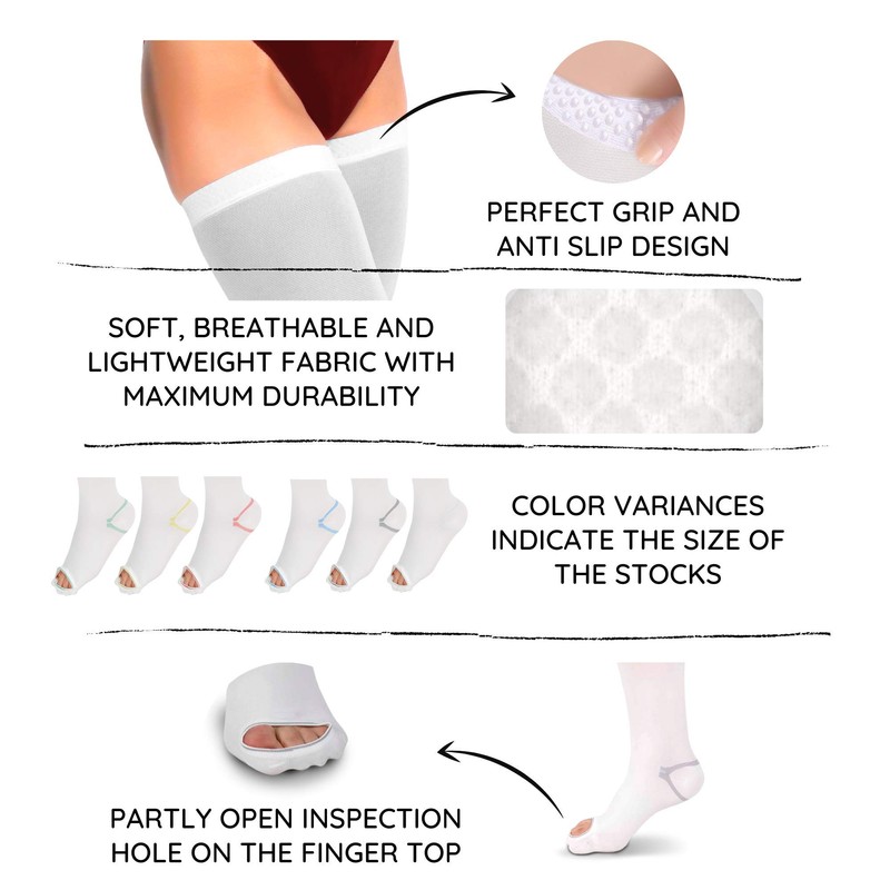 Medias de compresión para muslo, unisex, 15-20 mmHg, nivel moderado,