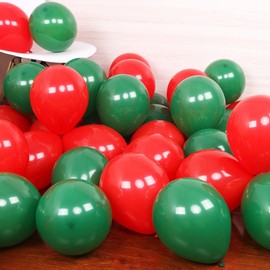 100 Pcs Christmas Balloons Latex Balloons 10 Inch Mini Green Red Balloons,Xmas Decorative Party Balloons Small Balloons Birthday Balloons for Christmas Party Decorations Anniversary Festival
