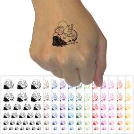 Bearded Dragon Lazy Lizard Temporary Tattoo Water Resistant Fake Body Art Set Collection - Light Pink (One Sheet)