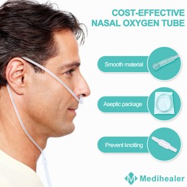 10 PCS Nasal Cannula Tubing, Includes 5PCS 6.5Ft Nasal Cannula tubing for Adult & 5PCS Oxygen Tubing Swivel Connector, Soft-Touch & Kink-Resistant, Great-Value Supplies by Medihealer.
