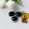 QINJIEJIE Black Obsidian Polished Healing Crystals 1.8-2.0" 2PCS Large Reiki
