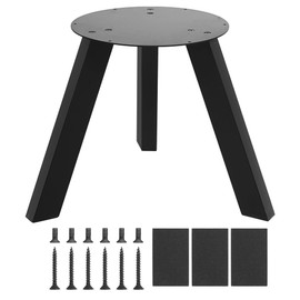 NXN-HOME 16 inch Round Plate Table Base Legs, Coffee Table Legs, Bench Metal Legs, Mid Century Home DIY Projects Black Furniture Legs(16”H x 14”W)