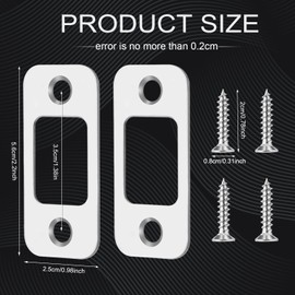 2 Pack Door Strike Plates, Large Hole Deadbolt Strike Plates with 4 Screws for Interior Doors Round Corner Door Backplate Door Lock Plate Latch Replacement Parts for Doors (Silver)
