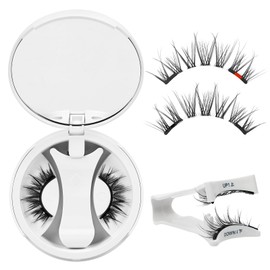 QUEWEL Magnetic-Eyelashes with Applicator, Portable Magnetic-Lashes with Applicator, Upgrade 2 Magnets False Eyelashes, Easy to Wear and Remove (Magnetics NZH-E)
