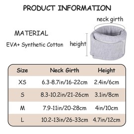 MANON ROSA Cat Neck Brace Elizabethan Collar for Pet After Surgery Recovery Adjustable Breathable Neck Cervical Cone for Small Medium Dogs Puppies Kittens with Spinal IVDD Issues (X-Small,Grey)