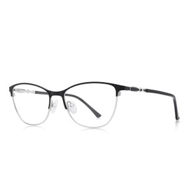 OLIEYE Cat Eye Reading Glasses For Women Retro Design Reader Computer Glasses with Spring Hinges (Black, 75)