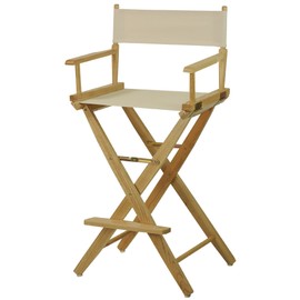 American Trails Extra-Wide Premium 30" Director's Chair Natural Frame with Natural Canvas, Bar Height