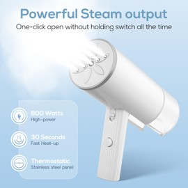 Travel Steamer - Handheld Steamer for Clothes, 2 in 1 Foldable Garment Steamer, Wrinkles Remover with Brush, Portable and Lighweight Steam Iron for Office, Home and Travel