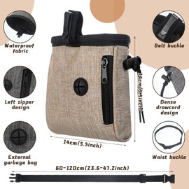 3 Pcs Dog Treat Pouch Dog Treat Training Pouch Washable Dog Treat Bag with Waist Strap and Poop Bag Dispenser for Carry Puppy Pet Toys, Kibble, Treats Holder, 2 Ways to Wear (Simple)