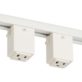 OHLECTRIC Track Light NT-327W H-Track Lighting Outlet Adapter, H-Type Track (2-Pack) White Power Plug Accessory for Track Rail Systems