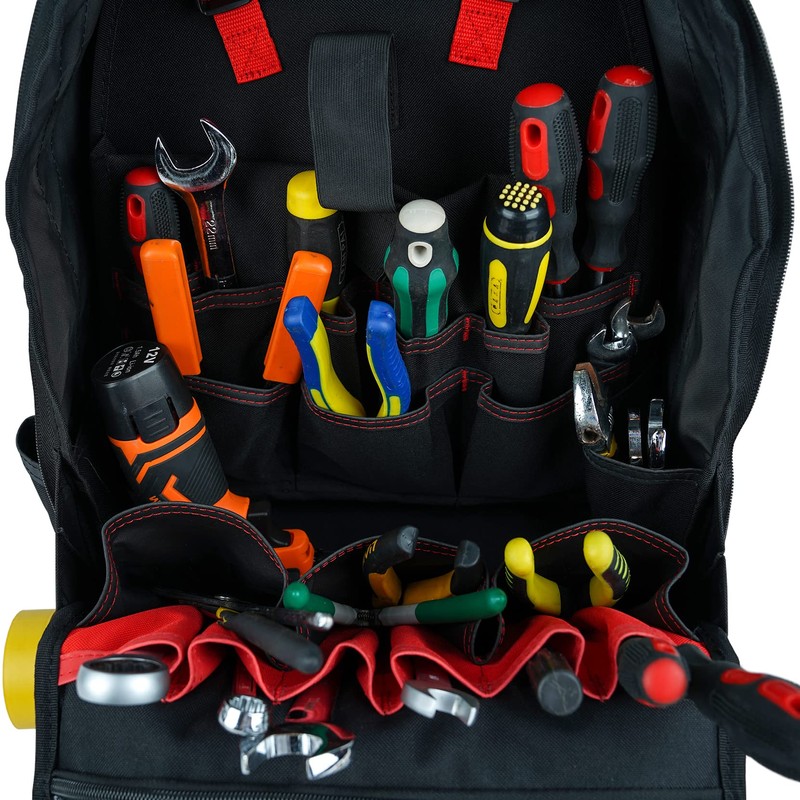 KUNN Rolling Tool Bag Backpack,Heavy Duty Tool Bags with Wheels,Water