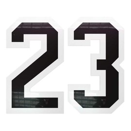 Helmet Numbers - Helmet Number Decals - Die Cut Number Decals - Player Number Decals (Black with White Outline, 1.5 inch)