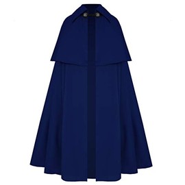 Cykxtees Victorian Vagabond Gothic Renaissance Western Historical Steampunk Renaissance Cape Cloak Royal Blue