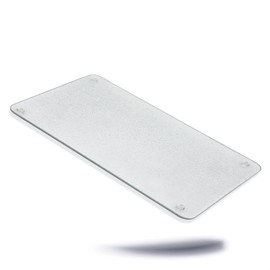 Kerafactum Chopping Board Transparent Glass Board Dimensions 30 x 20 x 0.4 cm Glass Chopping Board Kitchen Board for Cutting Serving Food Cooker Cover Chopping Board
