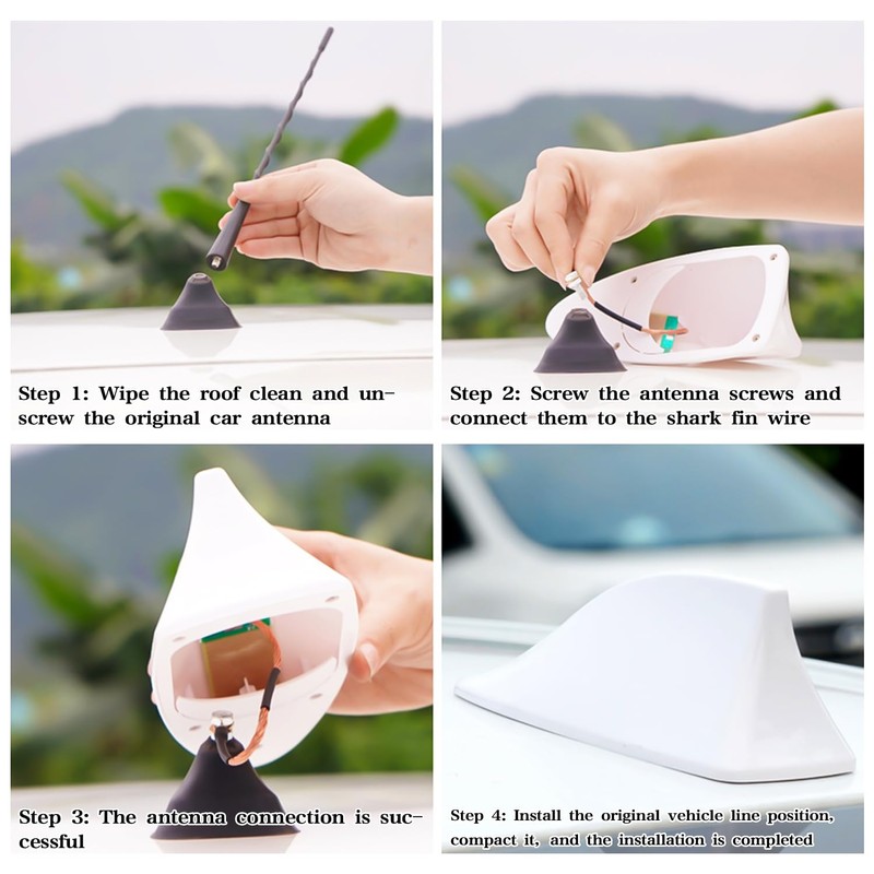 Universal Car Shark Fin Antenna, Car Radio Antenna Replacement Universal