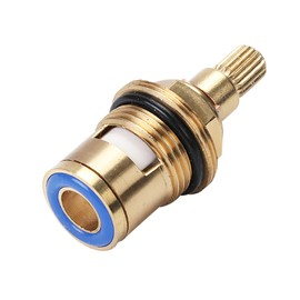Tap Cartridge 1/2" 20 Gears Ceramic Disc Cartridge Valve Brass Replacement Tap Valves for for Bathroom Kitchen Mixer Tap (F-Type Double Thread)