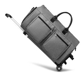 SEYFOCNIA Rolling Garment Bag Roller Duffle Bag with Wheels Rolling Garment Bags for Travel 3 in 1 Garment Bag Carry On Bag Weekender Bags Garment Duffel Bag for Men or Women-Brown dustproof unisex travel bags - Color: Upgrade Oxford Grey