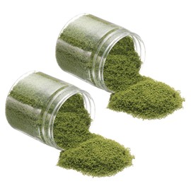 CoCud Model Grass Terrain Powder, 185ml Capacity, Fake Miniature Flower Grass Tree Sponge Green/Yellow - (Applications: DIY Dollhouse Fairy Garden Model Railway Landscape), 2-Pieces