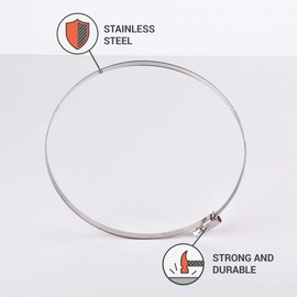 Pack of 2 Stainless Steel Hose Clamp Adjustable Clamps Worm Gear Adjustable Diameter 140-160 mm Hose Clamp (2)