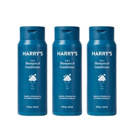 Harry's Men's Shampoo and Conditioner 2 in 1, Gentle & Refreshing For All Hair Types, 14 Fl Oz, 3 Count