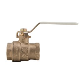 Watts LFFBV-3C-M1 Series 1" Lead-Free 2-Piece Full Port Chrome-Plated Brass Ball Valve with Female Threaded End Connections, Copper Silicon Alloy Body, O-Ring Seal, Steel Handle