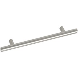 OBF Grimme Eibonie 08 215417.17 Furniture Handle (Barell) Diameter 12 mm Width 250 mm Bar Handle Brushed Stainless Steel Silver Hole Spacing 190 mm