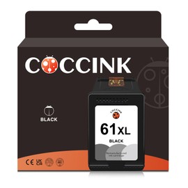 COCCINK 61XL Ink Cartridge Black for HP Envy 4500 Printer Ink Cartridges 5530 4502 5535 5534 Deskjet 1510 1512 2540 Officejet 2620 4630 4635 Printers Remanufactured for HP 61 XL HP61 HP61XL (1 Black)