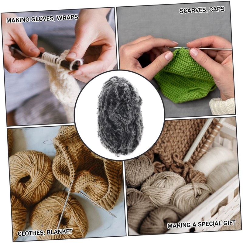 jojofuny Faux Fur Chunky Yarn for Crocheting and Knitting Durable