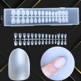 CHARMIX Nail Tips, Ultra Thin, Short, Clear, 300 Pieces, Summer Sanded, Natural Fit, False Nails (Plain, Short Oval, 300 pcs))