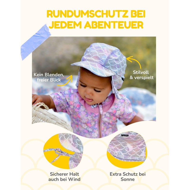 Mikk-line Baby Sun Hat with Neck Protection SPF 30 Lightweight