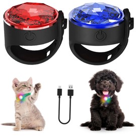 Yesbular 2-Pack Dog Lights for Night Walking Clip On, 3 Modes Rechargeable Dog Collar Light, 100% Waterproof Dog Light Up Collar. Best Dog Walking Light for Dogs/Cats