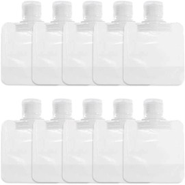10Pcs Transparent Portable Fluid Packing Bags,New Travel Size Refillable Empty Squeeze Pouch, Premium Clear Travel Pouches for Toiletry, Lotion Shampoo Shower Gel Squeezable Bags (30ml),Bags and