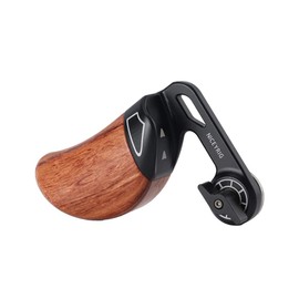 NICEYRIG Hand Grip Camera Side Handle with ARRI Rosette, Wooden Hand Grip, ARRI Standard Rosette Adapter, Adjustable Angle, Extendable, Convenient Connection, DSLR Rigs(For Left Hand)-424