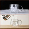 4 Pack Double Walled Glass Coffee Mugs with Handle, 10oz