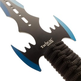 MM OUTDOOR 27" Bat Style Fixed Blade Machete Set. for Collection, Gift, Camping: Cut Ropes Branches and Open Boxes (Blue)