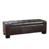 Christopher Knight Home Guernsey Bonded Leather Storage Ottoman Bench, Chocolate
