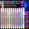 12 PCS Glow Face Body Paint, UV Neon Face Painting