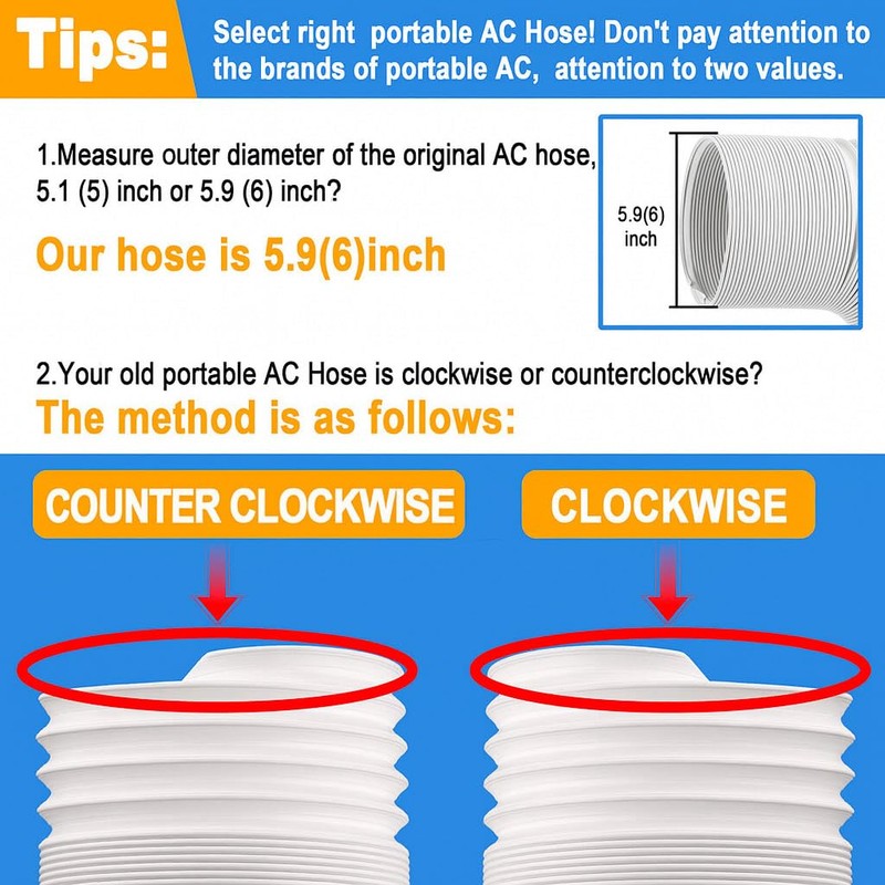 Jin&Bao Air Conditioner Vent Hose, Portable Exhaust Duct with 5.9’’