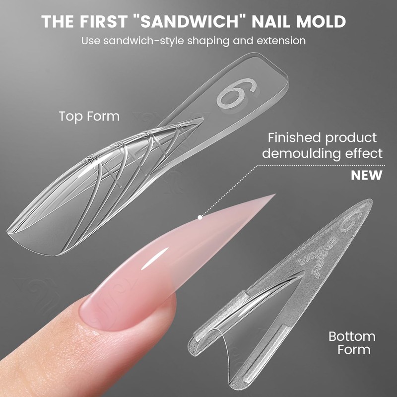 YOKEFELLOW Original Sandwich Dual Nail Forms - 15 Sizes 240Pcs