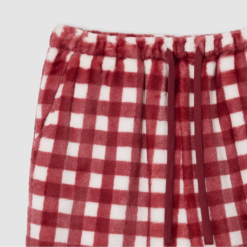 JAJU [JAJU/자주] 여 극세사 패턴 파자마 팬츠_라이트 레드 [JAJU] Women's