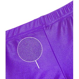 Happy Cherry Little Girls Dance Shorts Lightweight Sparkle Gymnastic Ballet Shorts Glitter Athletic Sports Shorts for Kids Purple