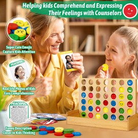 Garybank Social Emotional Learning Games, Connect 4 Game W/ 56 Emotion Cards, Kids Social Skills Learning Activities, Therapy Games for Kids Feelings Express, Counselors Office Must Haves