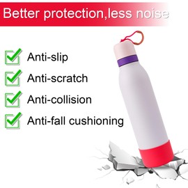 Silicone Boot for Owala, 2.95 Inch Diameter Bottle Boot Anti-Slip Bottom Protective Cover Water Bottle Accessories Compatible with Owala 24 oz (Rose Red, Pink)