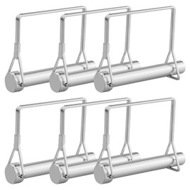 Pack of 6 Safety Cotter Pins, Folding Pipe Pins, 12 mm x 80 mm, One Cotter Pins, Pipe Folding Pins with Snap Closure, Square Bracket Made of Galvanised for Trailers, Tractors, Tippers, Lawnmowers