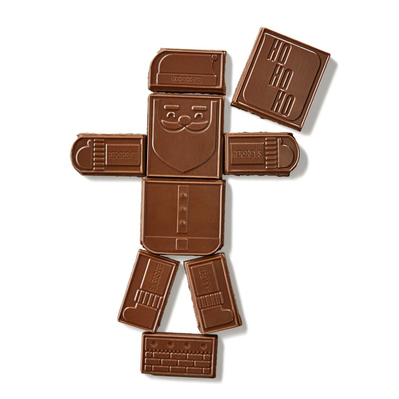 HERSHEY'S Build-A-Santa Milk Chocolate Candy, Holiday, 4 oz, Bar (Pack