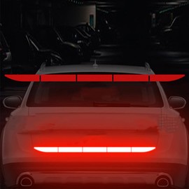 Pegatinas Reflectantes para Parachoques de Coche, Accesorios Exteriores de Coche, Cinta Reflectante Adhesiva Maletero, Tira de Advertencia para Coches universales, SUV, camionetas (Rojo)
