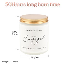 Engagement Gifts for Couples, Engagement Gifts, Gifts for Newly Engaged Couples, Engaged Gifts, 7oz Soy Wax Lavender Scented Engaged Candle, in Our Engaged Era Candle