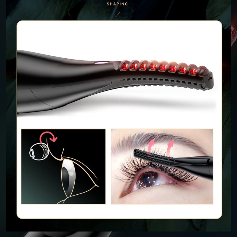 Heated Eyelash Curler 3 Temperature Modes USB Rechargeable Long Lasting